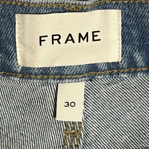 FRAME Womens Size 30 High Rise Blue Jean Denim Shorts In Caye Sand - Picture 3 of 3